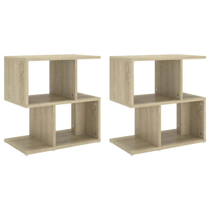 Comodini 2pz-Set di 2 Tavolino da notte Rovere Sonoma 50x30x51,5 cm in Legno Multistrato
