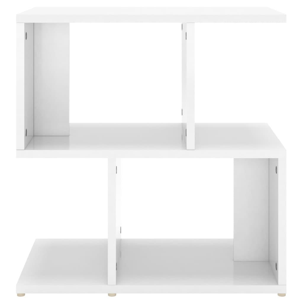 Comodino Bianco Lucido 50x30x51,5 cm in Legno Multistrato 806376