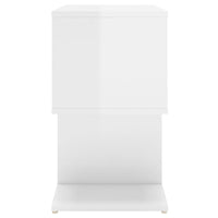 Comodino Bianco Lucido 50x30x51,5 cm in Legno Multistrato 806376
