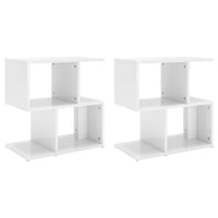 Comodini 2 pz-Set di 2 Tavolino da notte Bianco Lucido 50x30x51,5 cm in Legno Multistrato