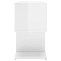 Comodini 2pz Bianco Lucido 50x30x51,5 cm in Legno Multistrato 806377