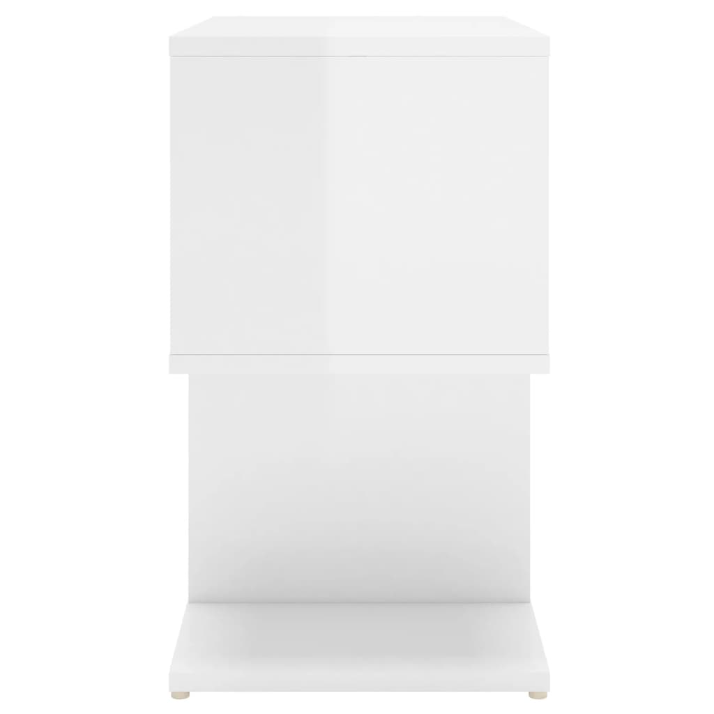 Comodini 2 pz-Set di 2 Tavolino da notte Bianco Lucido 50x30x51,5 cm in Legno Multistrato