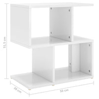 Comodini 2pz Bianco Lucido 50x30x51,5 cm in Legno Multistrato 806377