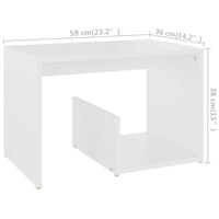 Tavolino Bianco 59x36x38 cm in Legno Multistrato 806696