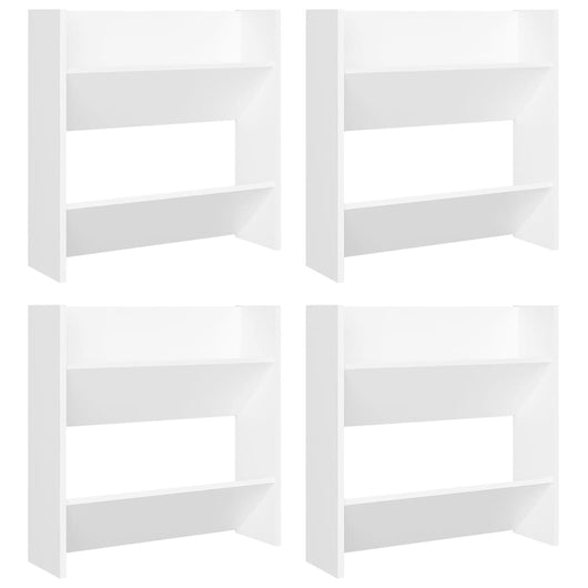 Scarpiere a Muro 4 pz Bianche 60x18x60 cm in Truciolato 806716
