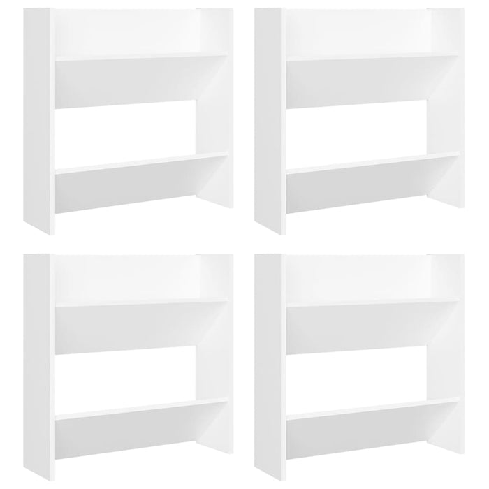 Scarpiere a Muro 4 pz Bianche 60x18x60 cm in Truciolato 806716