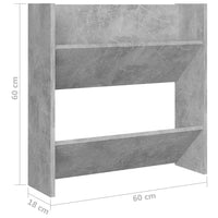 Scarpiere Muro 2pz Grigio Cemento 60x18x60cm Legno Multistrato 806727