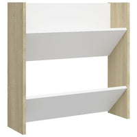 Scarpiere Muro 4pz Bianco e Sonoma 60x18x60cm Legno Multistrato 806731