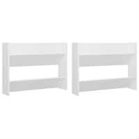 Scarpiere a Muro 2pz Bianche 80x18x60 cm in Legno Multistrato