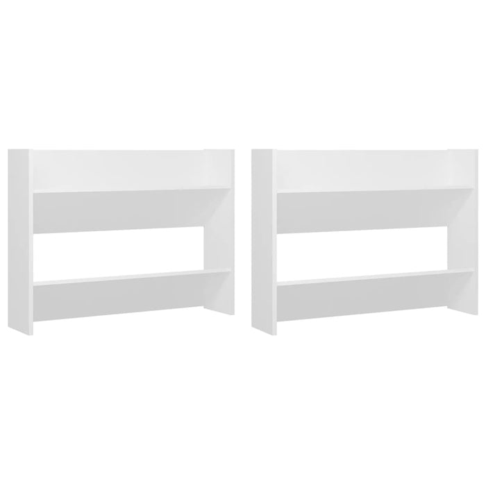Scarpiere a Muro 2pz Bianche 80x18x60 cm in Legno Multistrato