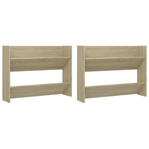 Scarpiere a Muro 2pz Rovere Sonoma 80x18x60cm Legno Multistrato 806748
