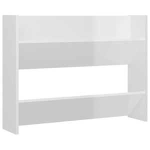 Scarpiere a Muro 2pz Bianco Lucido 80x18x60cm Legno Multistrato 806754
