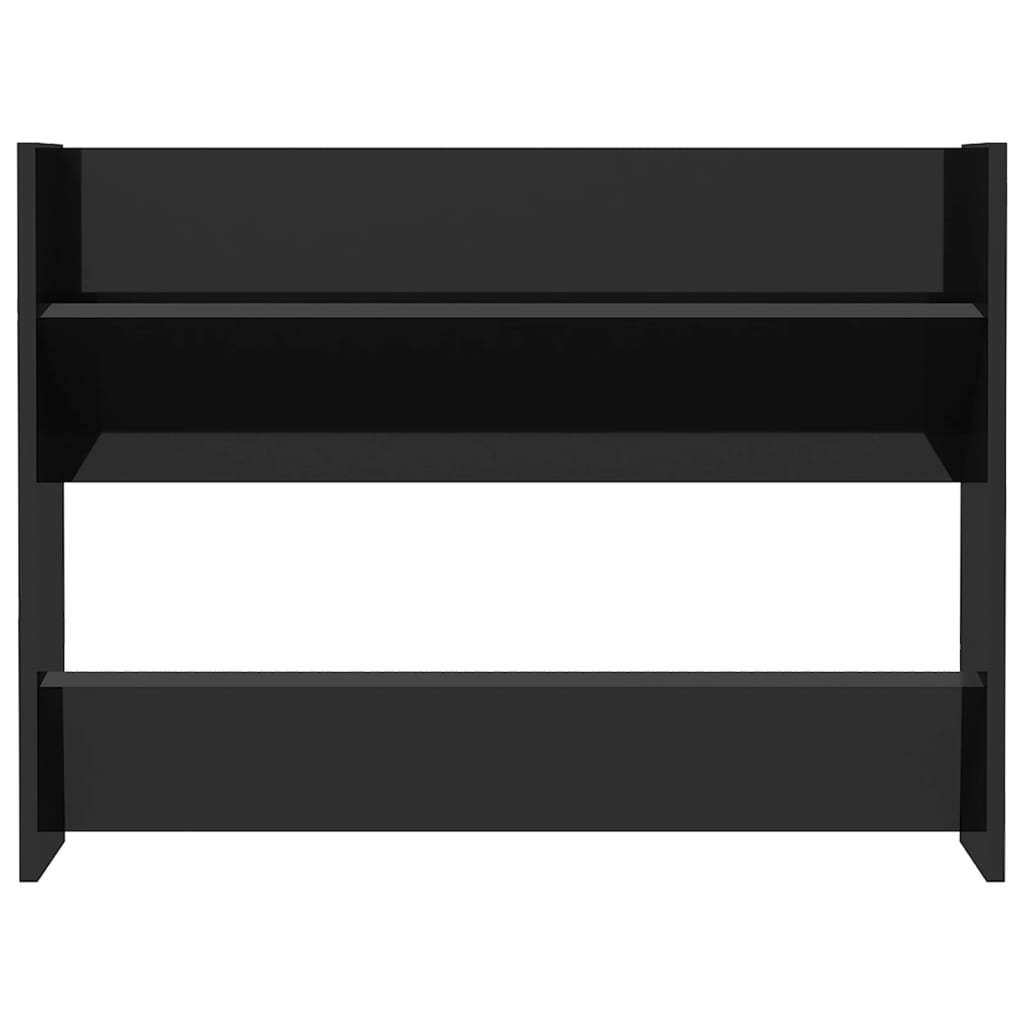 Scarpiera a Muro Nero Lucido 80x18x60 cm in Truciolato cod mxl 43101