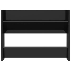Scarpiera scarpiera mobile portaoggetti ingresso corridoio soggiorno a parete MDF nero lucido 02_0021927