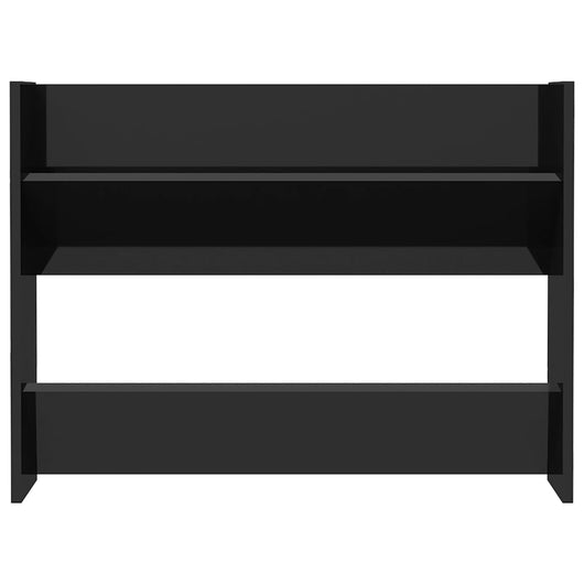 Scarpiera scarpiera mobile portaoggetti ingresso corridoio soggiorno a parete MDF nero lucido 02_0021927