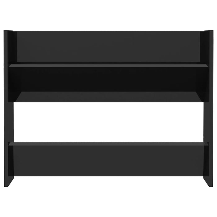 Scarpiera scarpiera mobile portaoggetti ingresso corridoio soggiorno a parete MDF nero lucido 02_0021927