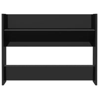 Scarpiera a Muro Nero Lucido 80x18x60 cm in Legno Multistrato 806755