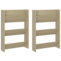 Scarpiere a Muro 2pz Rovere Sonoma 60x18x90cm Legno Multistrato 806766