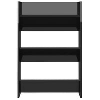 Scarpiera a Muro Nero Lucido 60x18x90 cm in Legno Multistrato 806773