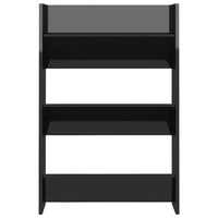 Scarpiere a Muro 2 pz Nero Lucido 60x18x90 cm in Truciolato