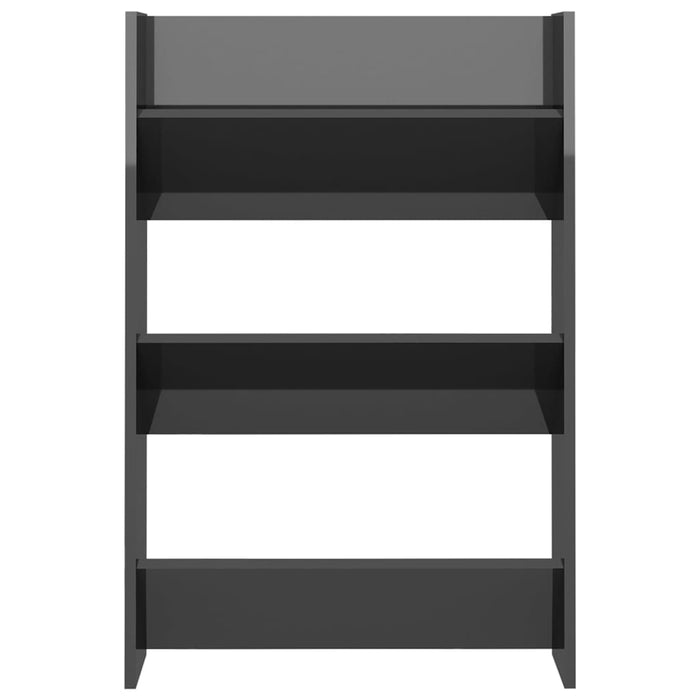 Scarpiera a Muro Grigio Lucido 60x18x90 cm in Legno Multistrato 806775