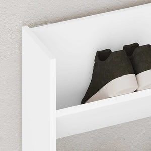 Scarpiera a Muro Bianca 80x18x90 cm in Legno Multistrato 806777