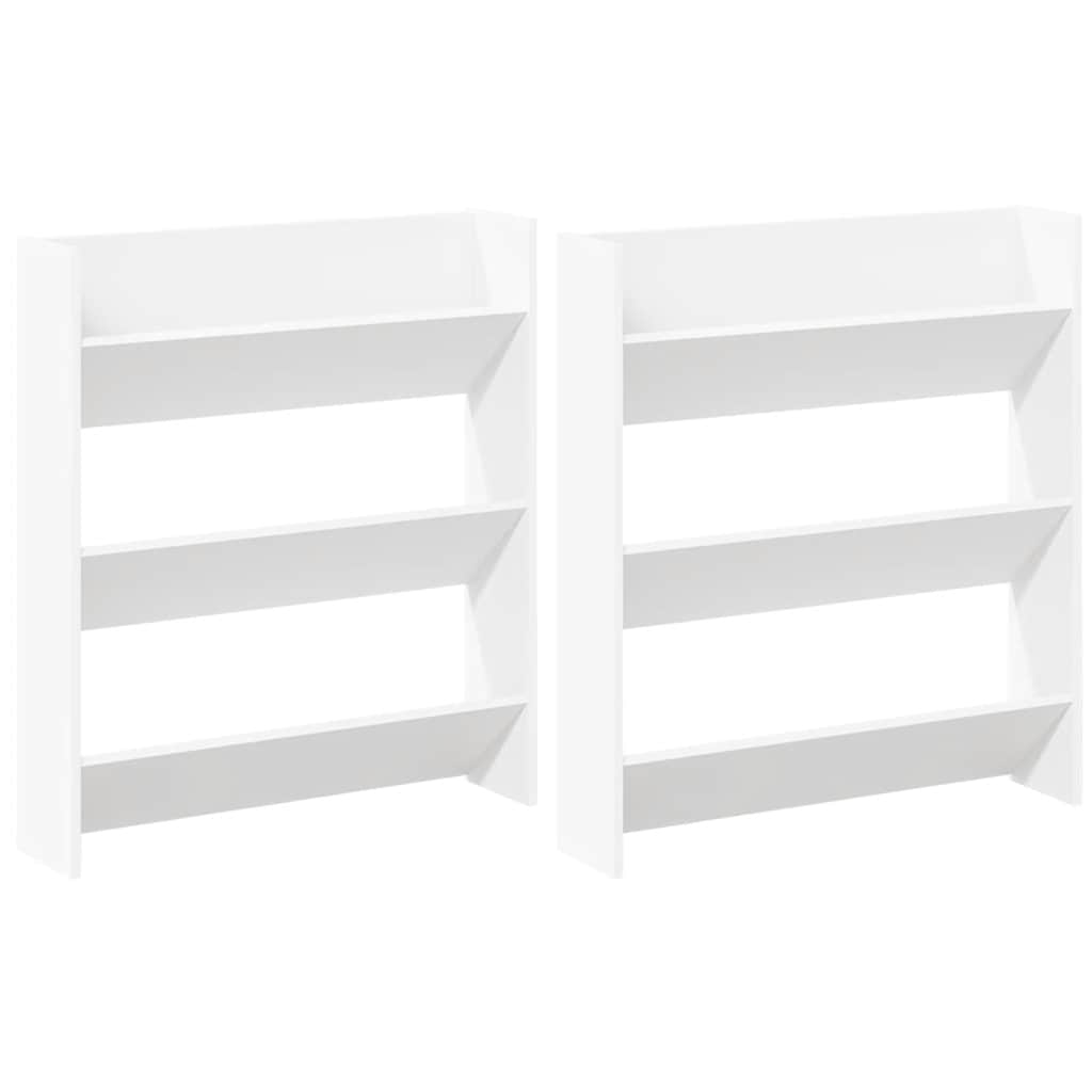 Scarpiere a Muro 2 pz Bianco 80x18x90 cm in Truciolato cod mxl 45494
