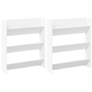 Scarpiere a Muro 2 pz Bianco 80x18x90 cm in Truciolato cod mxl 45494