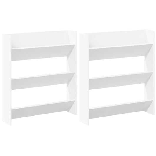 Scarpiere a Muro 2 pz Bianco 80x18x90 cm in Truciolato cod mxl 45494