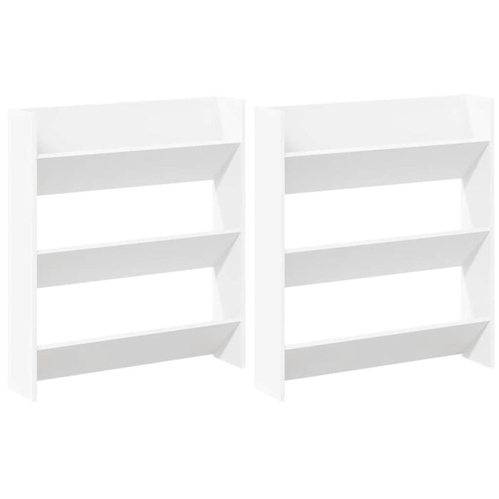 Scarpiere a Muro 2 pz Bianco 80x18x90 cm in Truciolato cod mxl 45494