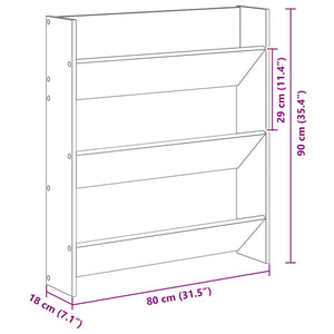 Scarpiere a Muro 2pz Bianche 80x18x90 cm in Legno Multistrato 806778