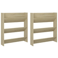 Scarpiere a Muro 2pz Rovere Sonoma 80x18x90cm Legno Multistrato 806784