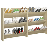 Scarpiere a Muro 2pz Rovere Sonoma 80x18x90cm Legno Multistrato 806784