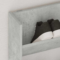 Scarpiera a Muro Grigio Cemento 80x18x90cm in Legno Multistrato