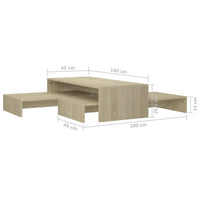 Set Tavolini Estraibili Rovere Sonoma 100x100x26,5 Multistrato 806798