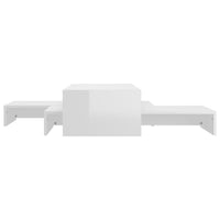 Set Tavolini ad Incastro Bianco Lucido 100x100x26,5 cm 806801