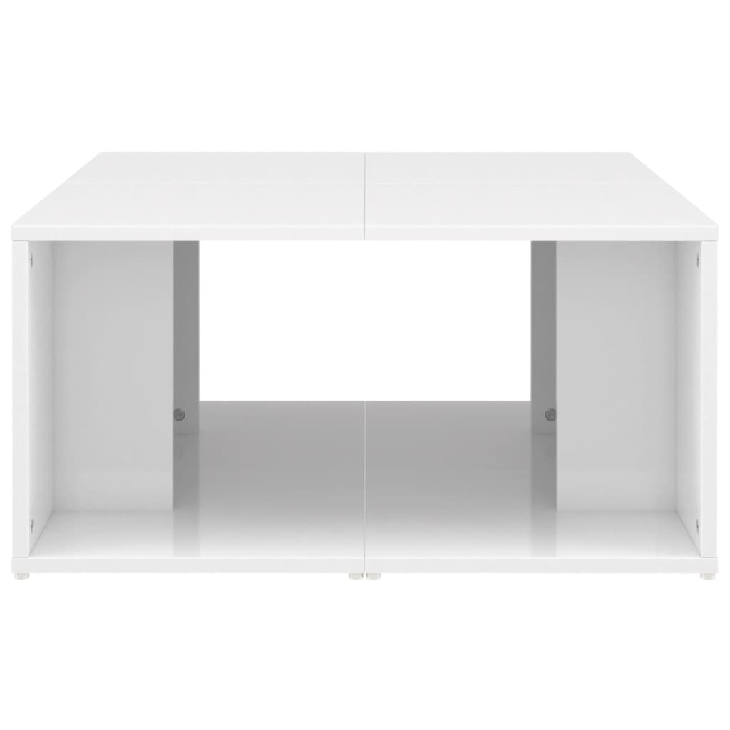 Tavolini da Salotto 4 pz Bianco Lucido 33x33x33cm in Truciolato