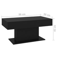 Tavolino da Salotto Nero 96x50x45 cm in Legno Multistrato 806832