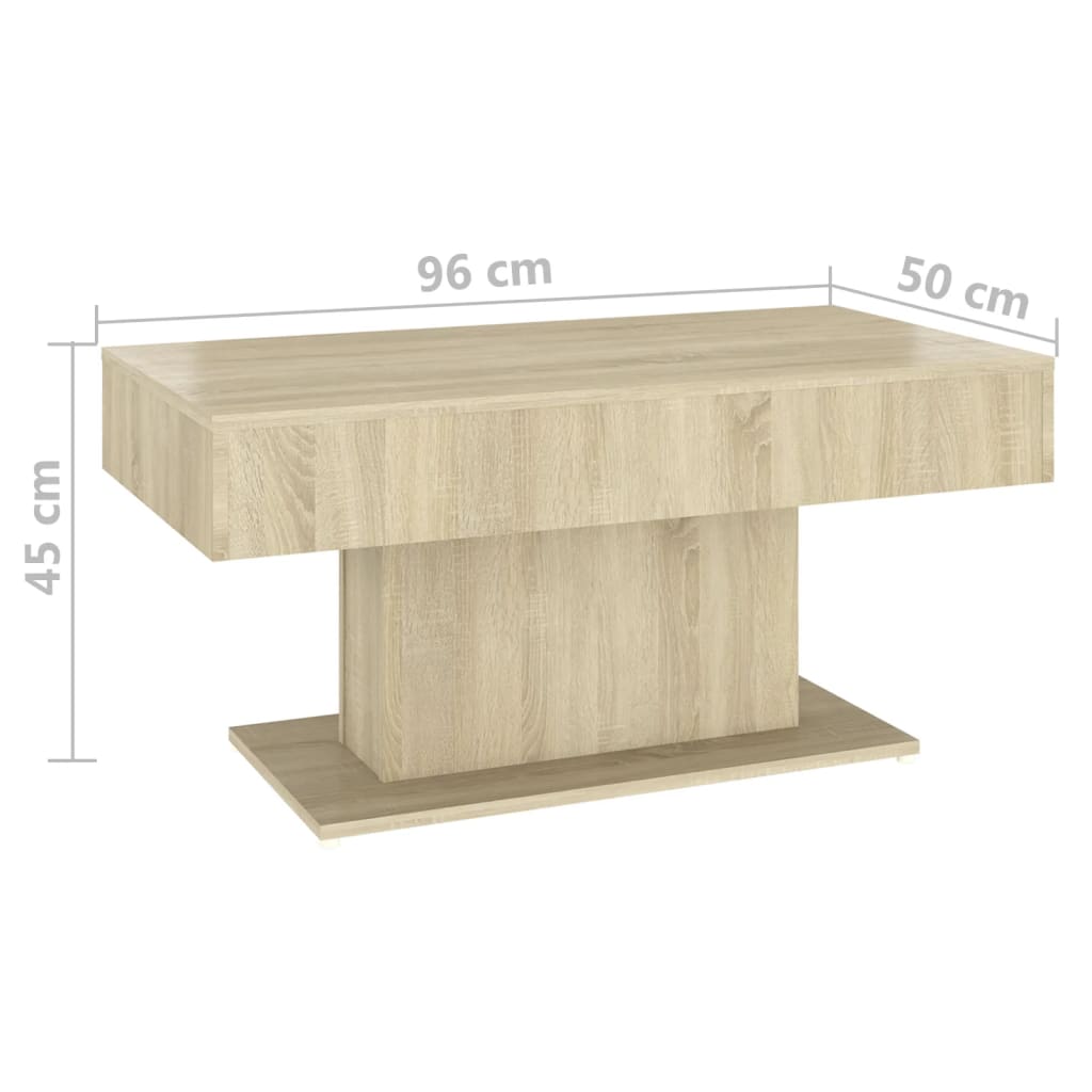Tavolino da Salotto Rovere Sonoma 96x50x45cm Legno Multistrato 806834