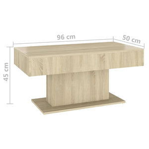 Tavolino da Salotto Rovere Sonoma 96x50x45cm Legno Multistrato 806834