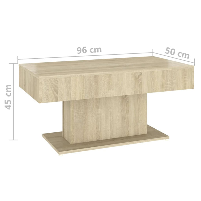 Tavolino da Salotto Rovere Sonoma 96x50x45cm Legno Multistrato 806834
