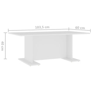 Tavolino da CaffÃ¨ Bianco 103,5x60x40 cm in Truciolato cod mxl 10086
