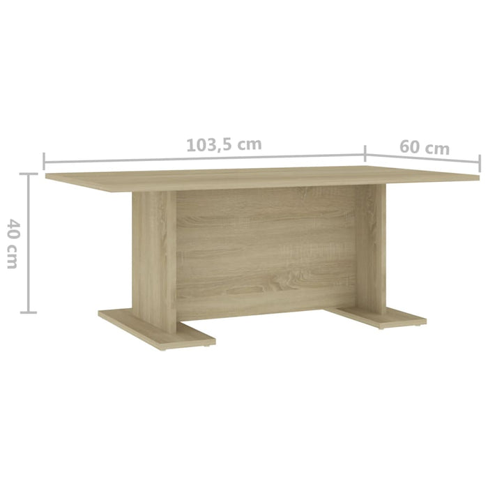 Tavolino Salotto Rovere Sonoma 103,5x60x40 cm Legno Multistrato 806843