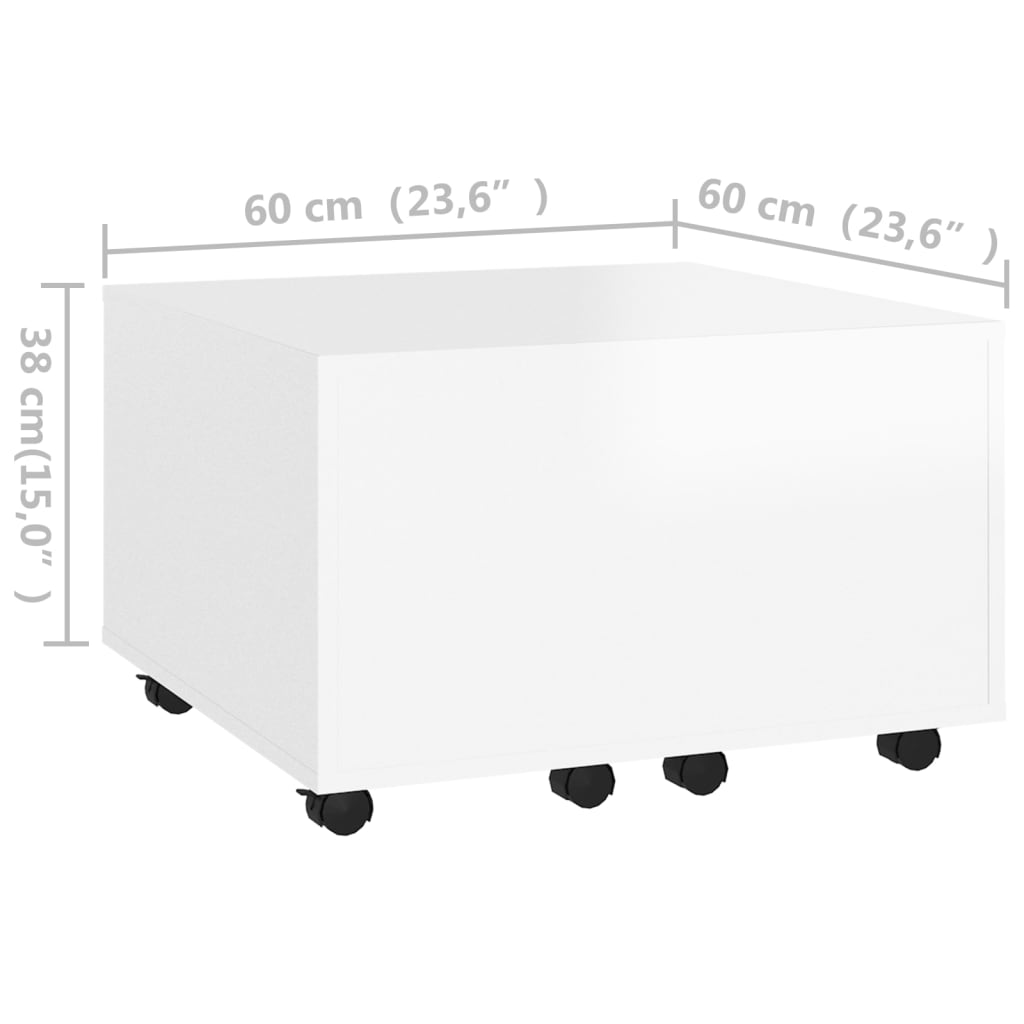 Tavolino da Salotto Bianco 60x60x38 cm in Truciolato cod mxl 10416