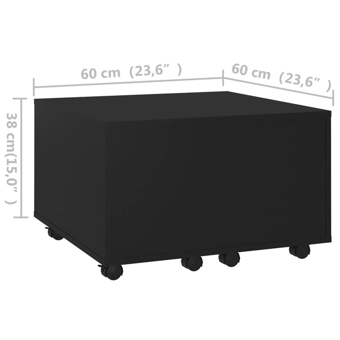 Tavolino da Salotto Nero 60x60x38 cm in Legno Multistrato 806859