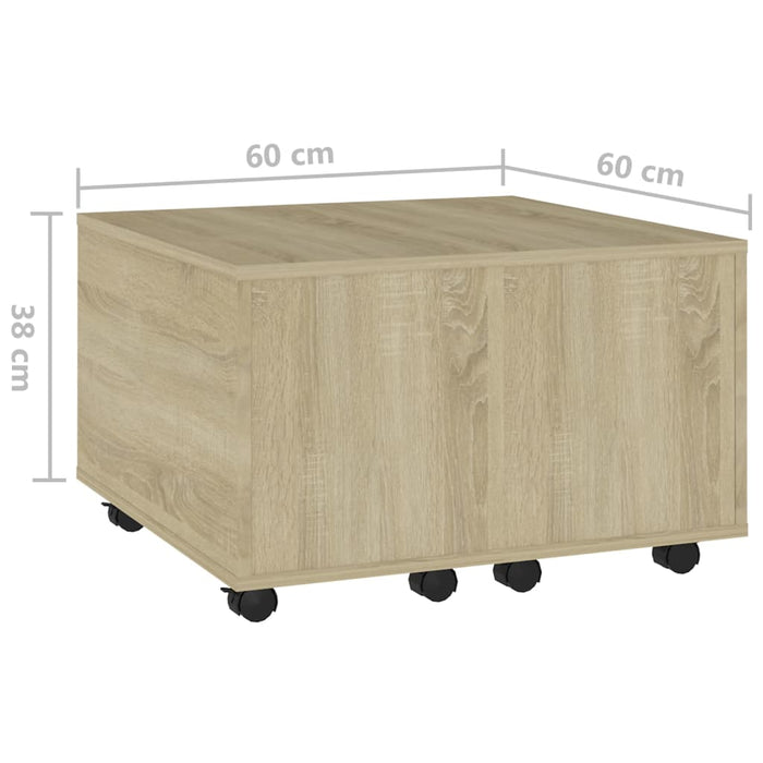 Tavolino da Salotto Rovere Sonoma 60x60x38 cm in Truciolato cod mxl 63919