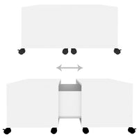 Tavolino da Salotto-Tavolino da soggiorno-Tavolo Bianco 75x75x38 cm in Legno Multistrato