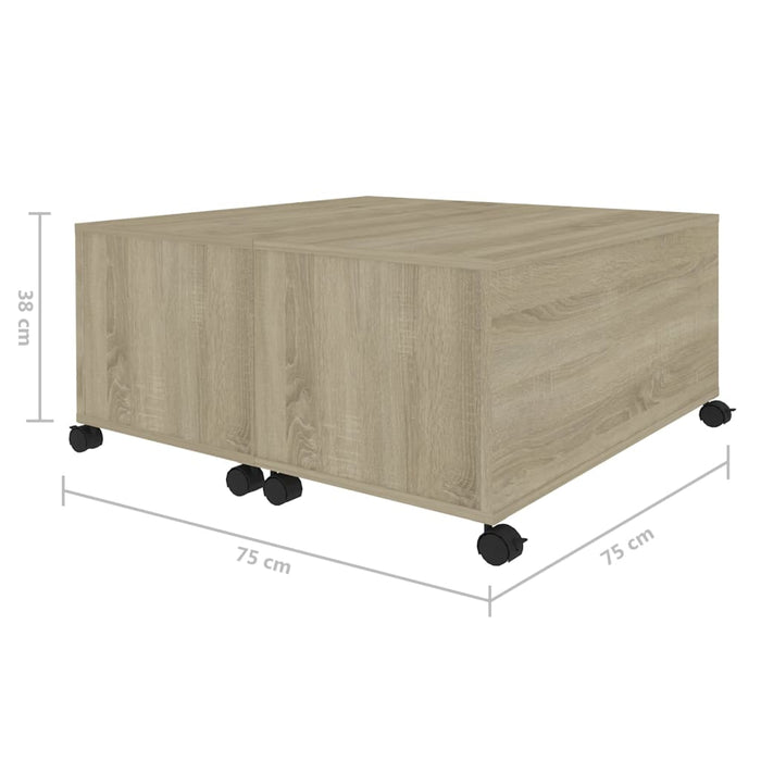 Tavolino da Salotto Rovere Sonoma 75x75x38 cm Legno Multistrato 806870