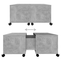 Tavolino da Salotto Grigio Cemento 75x75x38cm Legno Multistrato 806871