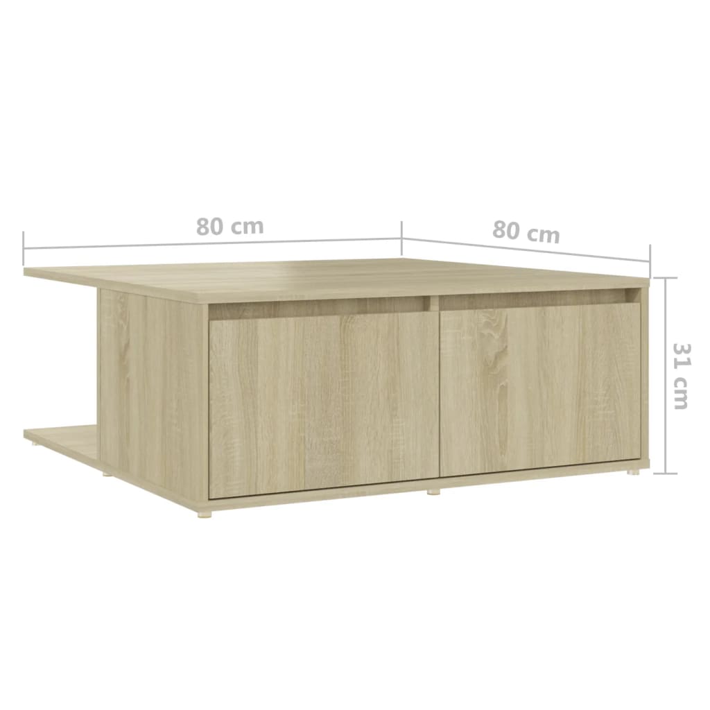 Tavolino da Salotto Rovere Sonoma 80x80x31 cm Legno Multistrato 806879